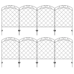 Outsunny Decorative Garden Fencing, 43in x 11.4ft Outdoor Picket Fence Panels, 8PCs Rustproof Steel Wire Landscape Flower Bed Border Edging Animal Barrier, Swirls - 1