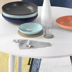 HOMCOM Folding Dining Table for 4, Round Drop Leaf Table, Modern Space Saving Small Kitchen Table with Wood Legs for Dining Room, White - 8