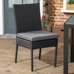 Outsunny Set of Two Armless Rattan Garden Chairs - Black - 7