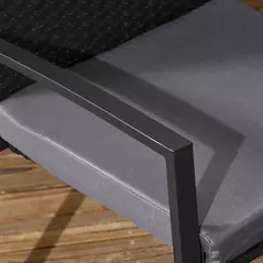 Outsunny Five-Piece Garden Dining Set, with Rattan Seat Chairs and Cushions - Black - 8