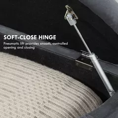 HOMCOM Velvet-Feel Half Circle Storage Ottoman - Dark Grey - 5