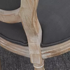 HOMCOM Set of Two French-Inspired Wooden Dining Chairs - Grey - 9