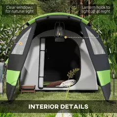 Outsunny Four Man, Two Room Blackout Tent, with Accessories - Black - 7