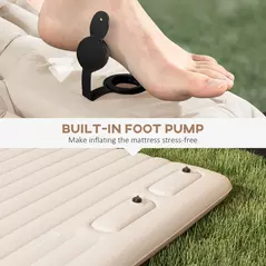 Outsunny Double Inflatable Mattress, with Built-In Pump - White - 5