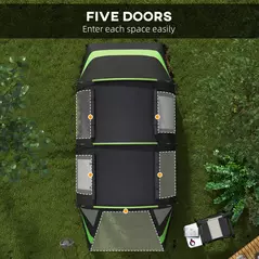 Outsunny Four Man, Two Room Blackout Tent, with Accessories - Black - 6