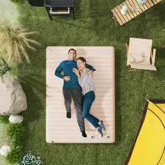 Outsunny Double Inflatable Mattress, with Built-In Pump - White - 2