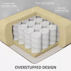 HOMCOM Leathaire Eight Massage Point Armchair, with Reclining Back - Light Grey - 8