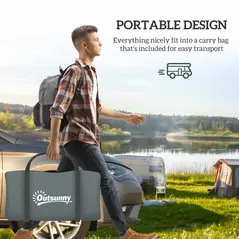 Outsunny Six-Man Camping Tent, with Small Rainfly and Accessories - Orange - 8