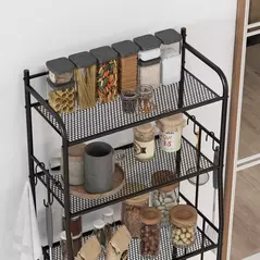 HOMCOM Five-Tier Steel Frame Kitchen Shelving Unit - Black - 8