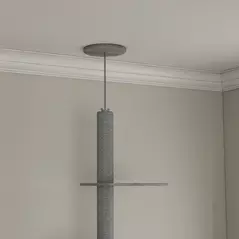 PawHut 2-in-1 Floor-To-Ceiling Cat Tree with Hidden Litter Box, for Indoor Use - Grey - 9