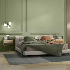 HOMCOM Set of Two Rattan Panel Floating Bedside Tables - Wood-Effect - 8