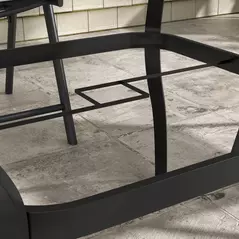 Outsunny Four-Seater Steel Garden Table, with Parasol Hole - Brown/Black - 8