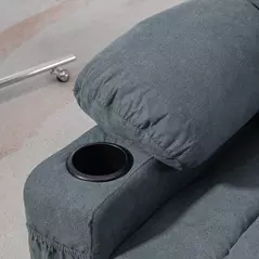 HOMCOM Oversized Riser and Recliner Chairs for the Elderly, Fabric Upholstered Lift Chair for Living Room with Remote Control, Side Pockets, Cup Holder, Grey - 8