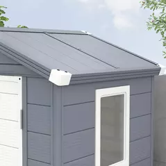 Outsunny 4.4ft x 3.3ft size Aluminium Frame and Plastic Wall Shed, with Foundation - Grey - 9