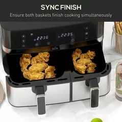 HOMCOM 8.5L Dual Basket Air Fryer, with Sync and Multi-Menu Cooking - 4
