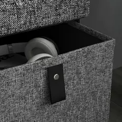 HOMCOM Six-Drawer Shoe Storage Bench, with Padded Top Seat - Dark Grey - 8