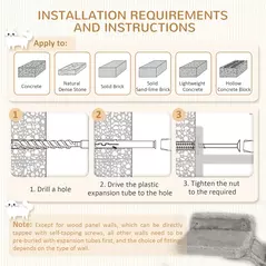 PawHut Four-Piece Cat Wall Furniture, with Hammock, Ladder, Platforms, Steps, for Indoor Use - Grey - 7