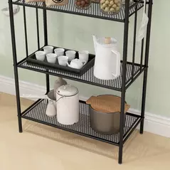 HOMCOM Five-Tier Steel Frame Kitchen Shelving Unit - Black - 9