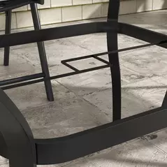 Outsunny Four-Seater Steel Garden Table, with Parasol Hole - Grey/Black - 8