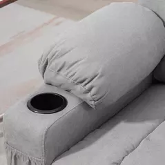 HOMCOM Oversized Riser and Recliner Chairs for the Elderly, Fabric Upholstered Lift Chair for Living Room with Remote Control, Side Pockets, Cup Holder, Light Grey - 9