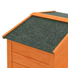 PawHut Two-Tier Rabbit Hutch with Run, Ramp, Slide-Out Tray, for Garden - Orange - 9