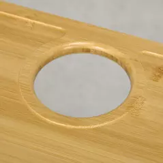 HOMCOM Portable Bamboo Top Wine and Glass Picnic Table - 8