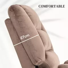 HOMCOM Velvet-Feel Electric Lift-and-Recline Massage Armchair, with Remote - Brown - 7