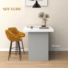 HOMCOM Set of Two Velvet-Feel Bar Stools - Brown - 6