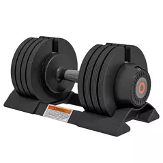 SPORTNOW Adjustable Dumbbells Set, 4-in-1 Weights Set with Storage Tray, Non-Slip Handle, 7kg, 13kg, 18kg, 24kg - 1