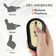 HOMCOM Velvet-Feel Electric Lift-and-Recline Massage Armchair, with Remote - Grey - 4