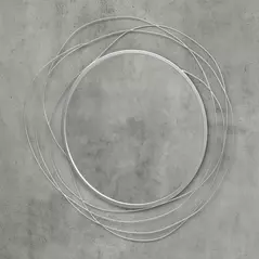 HOMCOM Abstract Metal Wire Wall Mirror, with Accessories - Silver - 9