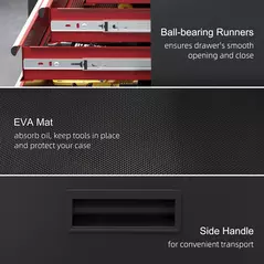 HOMCOM Two-Part Tool Storage Chest on Wheels - Black/Red - 7