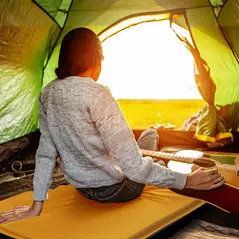 Outsunny Single Inflatable Mattress Sleeping Pad, Self-Inflating, Khaki - 2