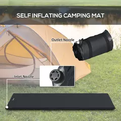 Outsunny Single Inflatable Mattress, with Carry Bag - Grey - 4