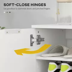 HOMCOM Five-Shelf Shoe Storage Cupboard - White - 5