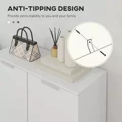 HOMCOM Five-Shelf Shoe Storage Cupboard - White - 6