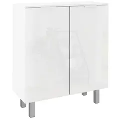 HOMCOM Five-Shelf Shoe Storage Cupboard - White - 1