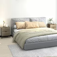 HOMCOM Set of Two Wood Effect Bedside Tables - 2