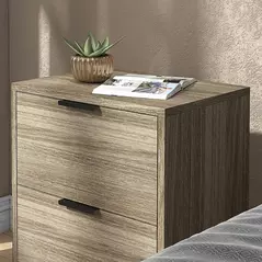 HOMCOM Set of Two Wood Effect Bedside Tables - 8