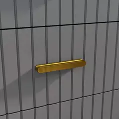 HOMCOM Four Drawer Embossed Line Dresser - Grey/Gold Tone - 9