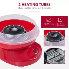 HOMCOM Candy Floss Machine Electric Cotton Candy Maker Gadgetry 450W (Red) - 4