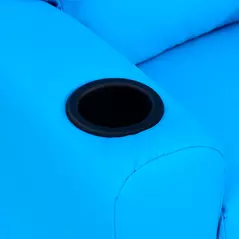 HOMCOM Kids Recliner Chair, PU Leather with Adjustable Backrest, Footrest, Padded Headrest, Blue - 9