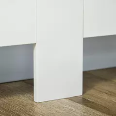 HOMCOM Slatted Radiator Cover Painted Cabinet MDF Lined Grill in White (172L x 19W x 81H cm) - 9