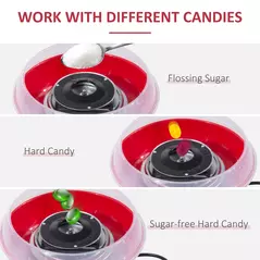 HOMCOM Candy Floss Machine Electric Cotton Candy Maker Gadgetry 450W (Red) - 5