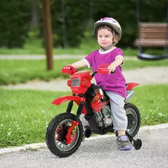 HOMCOM 6V Kids Child Electric Motorbike Ride on Motorcycle Scooter Children Toy Gift for 3-6 Years (Red) - 2