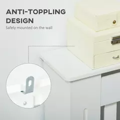 HOMCOM Slatted Radiator Cover Painted Cabinet MDF Lined Grill in White (172L x 19W x 81H cm) - 6