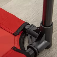 PawHut Raised Dog Bed Cat Elevated Lifted Portable Camping w/ Metal Frame Black and Red (Medium) - 8