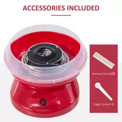 HOMCOM Candy Floss Machine Electric Cotton Candy Maker Gadgetry 450W (Red) - 6