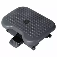 HOMCOM Footrest Adjustable Height & Angle Tilting Platform Home Office Foot Rest Charcoal Grey - 1