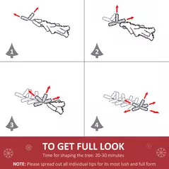 HOMCOM 5FT Pre-Lit Fibre Optic Artificial Christmas Tree Holiday Xmas Décor with Tree Topper Multi-Colour - 7